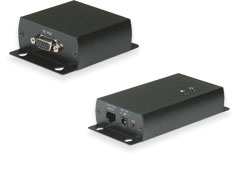 VGA extenders let you install VGA monitors hundreds of meters away from a PC or DVR using CAT5 cable