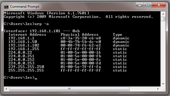 ARP Command Information Diagram